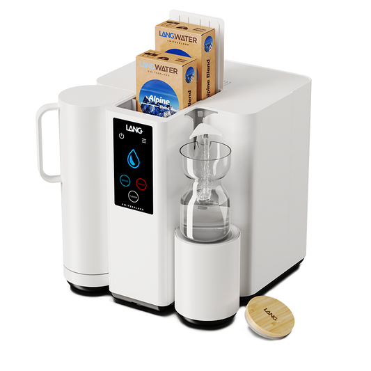 The Well Starter Kit + Jarra de Cristal | Filtro de Agua Osmosis Inversa de Encimera con Minerales